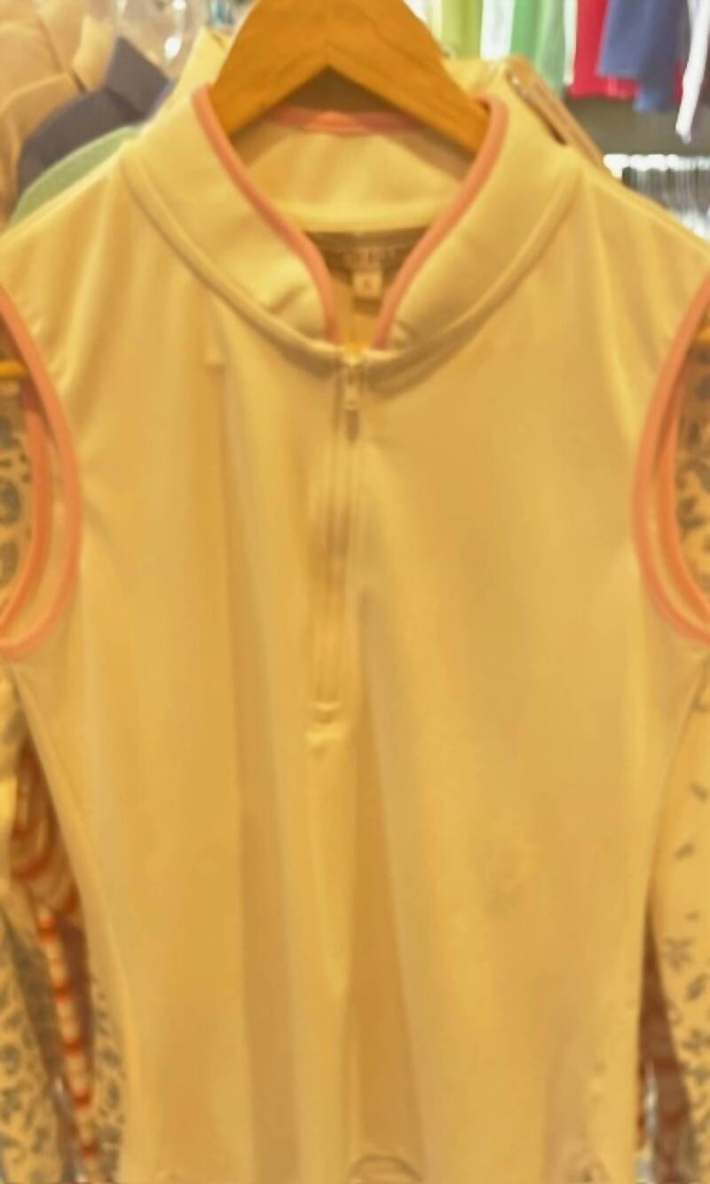 NEW TZU TZU women's sleveless top in capri grasshoper lemon